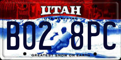 UT license plate B028PC