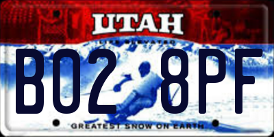 UT license plate B028PF