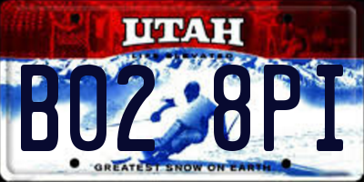 UT license plate B028PI