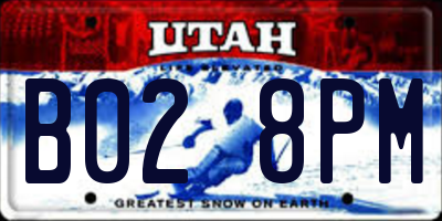 UT license plate B028PM