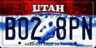 UT license plate B028PN
