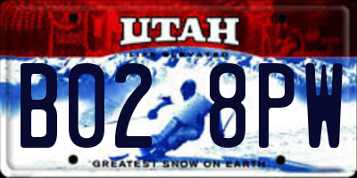 UT license plate B028PW