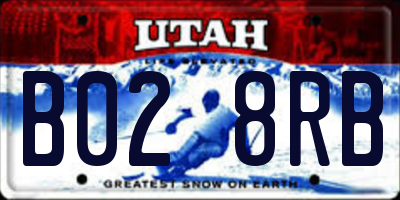 UT license plate B028RB