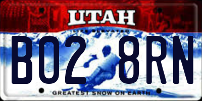 UT license plate B028RN