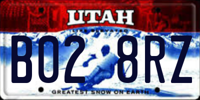UT license plate B028RZ