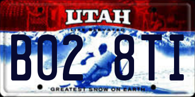 UT license plate B028TI