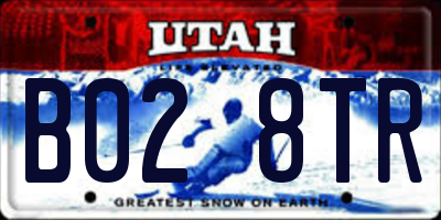 UT license plate B028TR