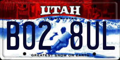 UT license plate B028UL