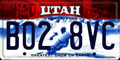 UT license plate B028VC