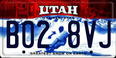 UT license plate B028VJ