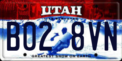 UT license plate B028VN