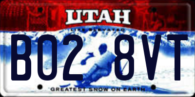 UT license plate B028VT