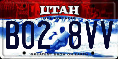 UT license plate B028VV