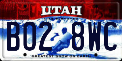UT license plate B028WC