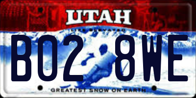 UT license plate B028WE