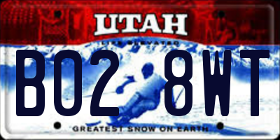 UT license plate B028WT