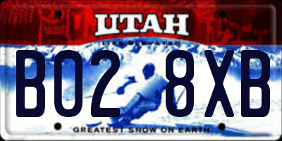 UT license plate B028XB