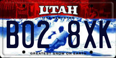 UT license plate B028XK