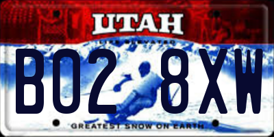 UT license plate B028XW