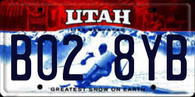 UT license plate B028YB