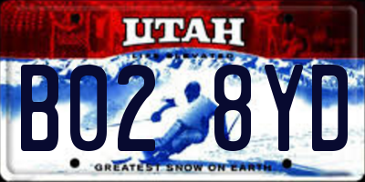 UT license plate B028YD