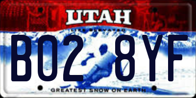 UT license plate B028YF
