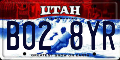 UT license plate B028YR