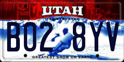 UT license plate B028YV