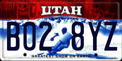 UT license plate B028YZ