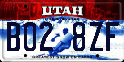 UT license plate B028ZF