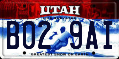 UT license plate B029AI