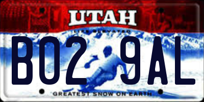 UT license plate B029AL