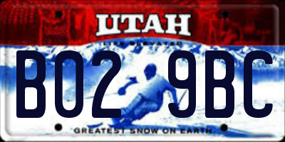 UT license plate B029BC