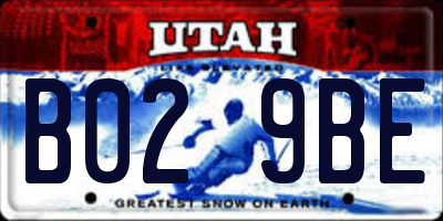 UT license plate B029BE