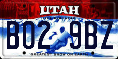 UT license plate B029BZ