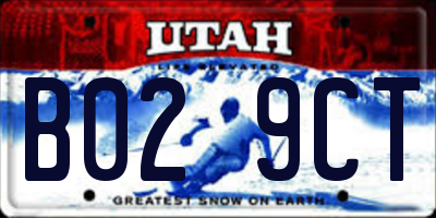UT license plate B029CT