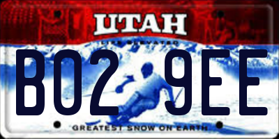 UT license plate B029EE