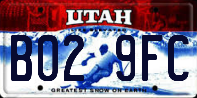 UT license plate B029FC