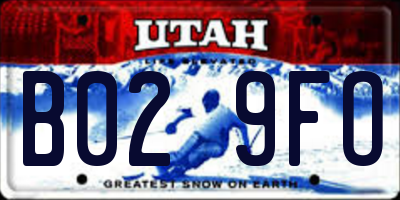 UT license plate B029FO