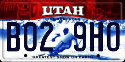UT license plate B029HO