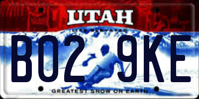 UT license plate B029KE