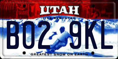 UT license plate B029KL