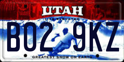 UT license plate B029KZ
