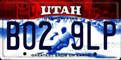 UT license plate B029LP