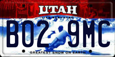 UT license plate B029MC