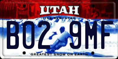 UT license plate B029MF