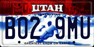 UT license plate B029MU