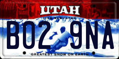 UT license plate B029NA