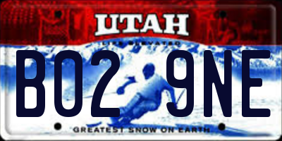 UT license plate B029NE