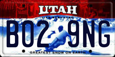 UT license plate B029NG